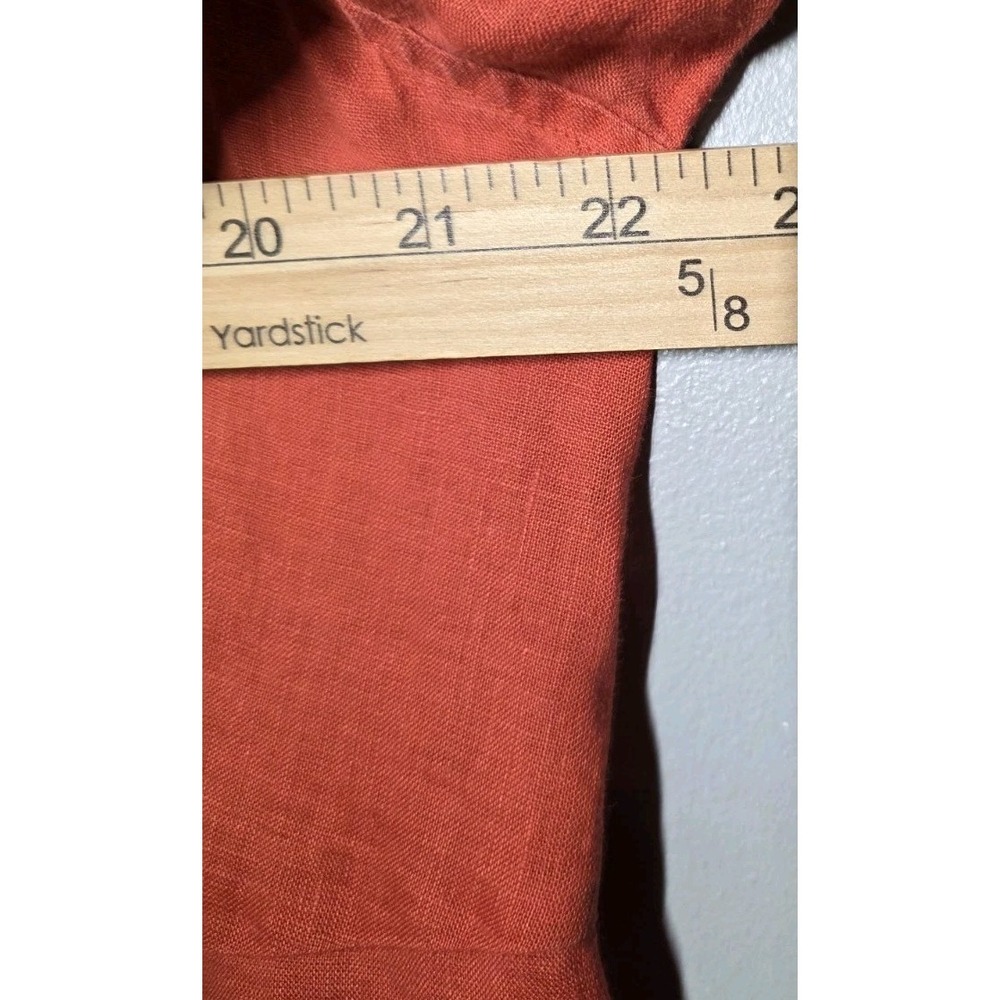 Chicos No Iron 100% Linen Button Down Shirt Nectarine 3/4 Sleeve Size 3xl 16-18 View 5